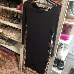 Black soft and stretchy long sleeve dress